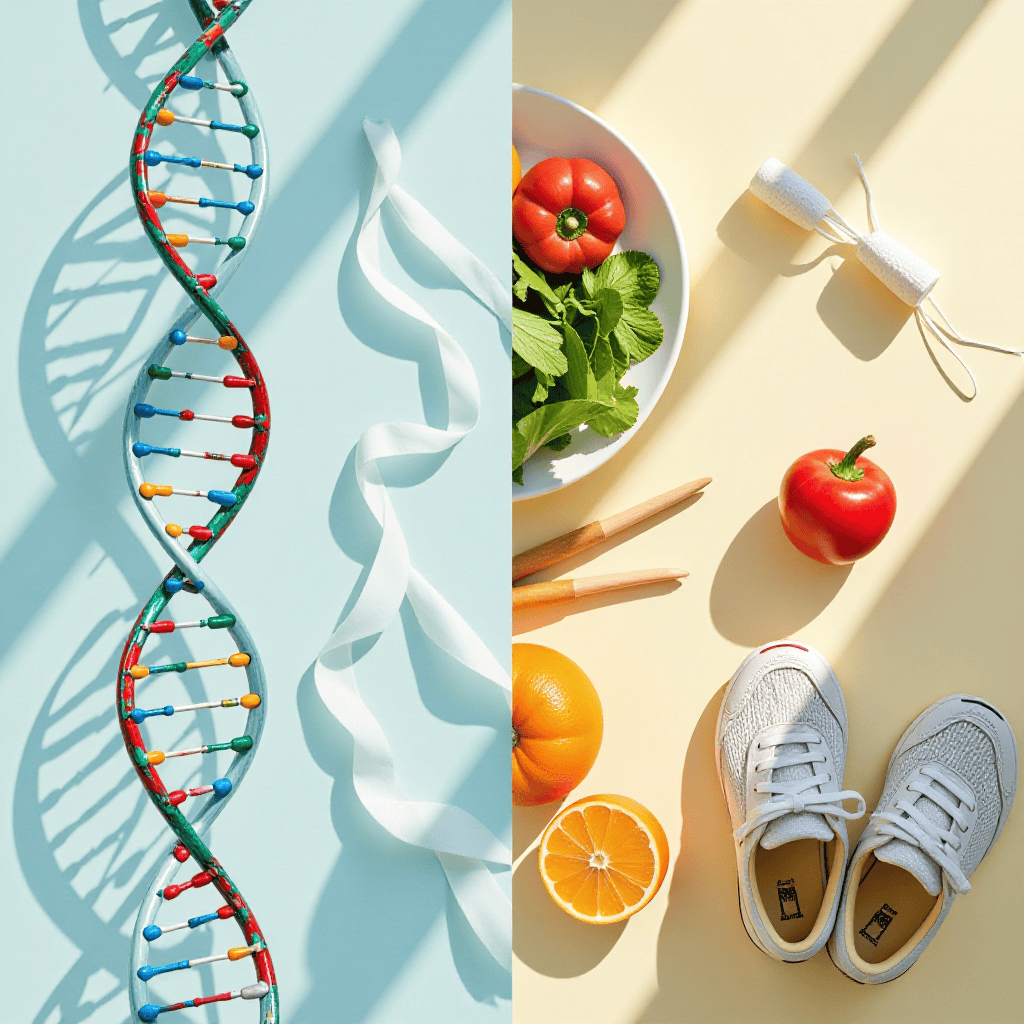 Comparison of genetic vs lifestyle cancer risk factors infographic